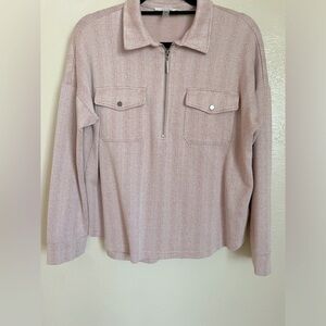 Cable & Gauge Soft Pink Shirt Sweater